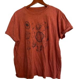 Fifth Sun XL orange red top with crystals print